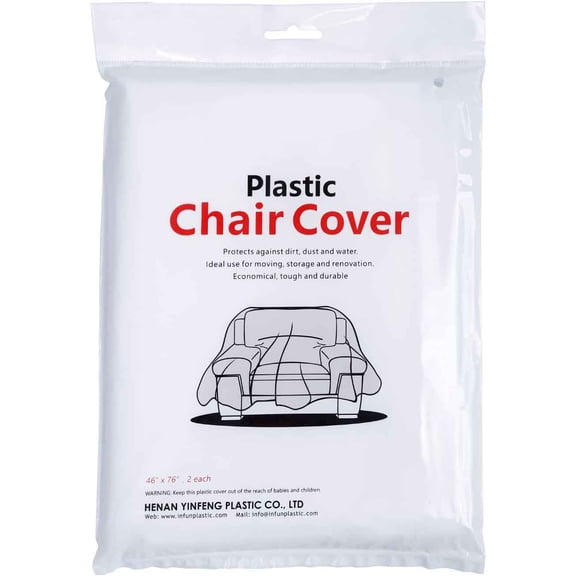 Heavy Duty Plastic Chair Cover, Furniture Living Room Chairs for Storage and Moving, Waterproof Dust-Proof Armchair Covers, Clear Couch Covers