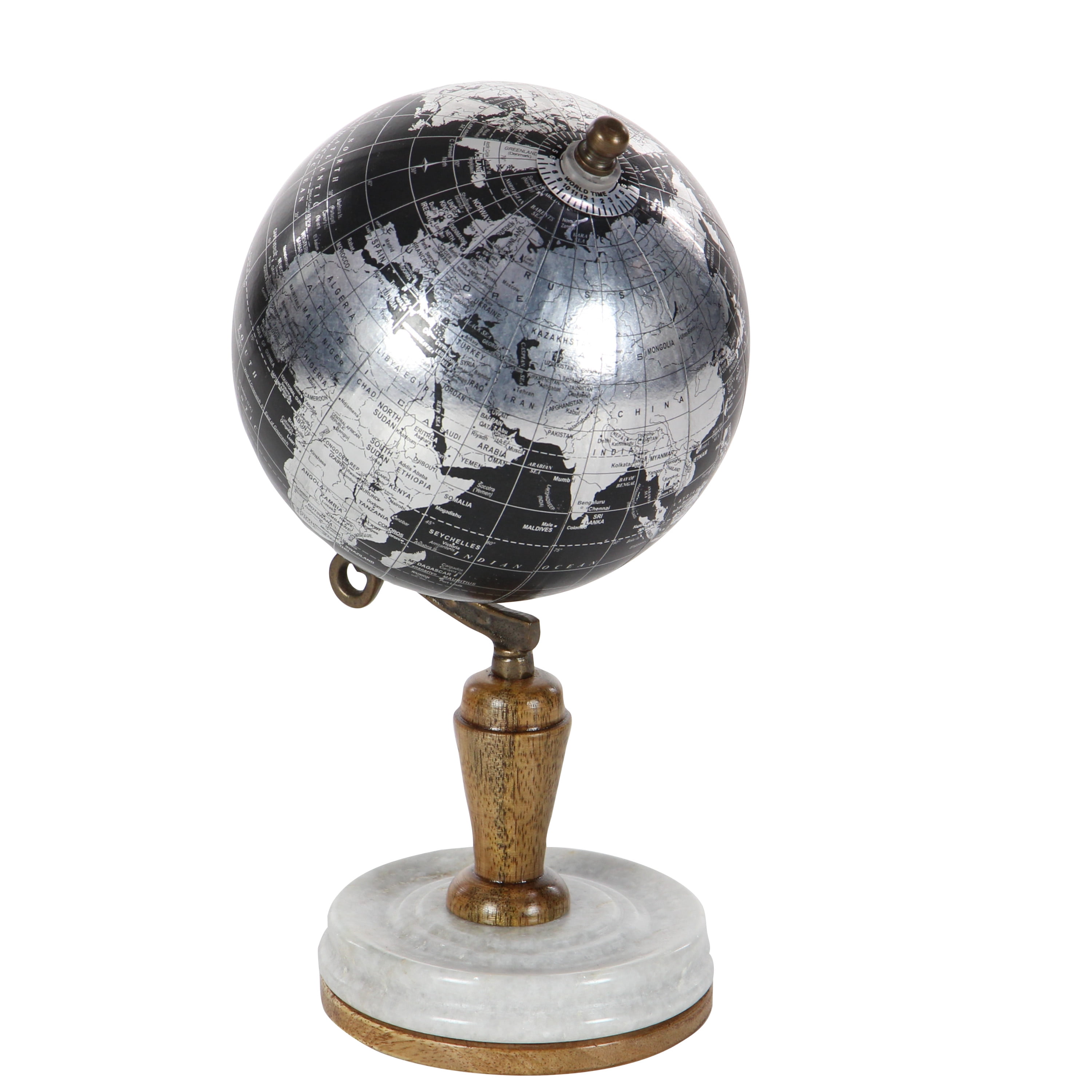 DecMode 5" Black Globe with Marble Base