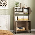 thumbnail image 4 of Gymax Large Cat Litter Box Enclosure w/ Display Storage Shelves Hidden Cat Furniture Oak, 4 of 9