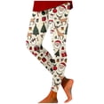 thumbnail image 3 of Gyexs Christmas Leggings for Women Soft Stretchy Xmas Printed Pajamas Pants Lined Gym Yoga Pants Womens Christmas Apparel K-White & Size L, 3 of 6
