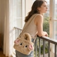 thumbnail image 4 of Lunxisen 4 Pcs Adorable Plushy Rabbits Tote Bag Cute Animal Print Shoulder Crossbody Bag For Daily Use, 4 of 7