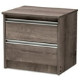 thumbnail image 3 of Baxton Studio Contemporary Oak Brown 2-Drawer Nightstand by, 3 of 5