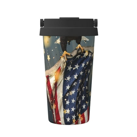 

Sikiie North American Bald Eagle1 Coffee Mug Pobtable To Stainless Steel Coffee Tumbler Coffee Cups with Lids Thermos for Hot and Cold Drink