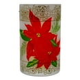 thumbnail image 6 of Northlight 10" Hand-Painted Red Poinsettias and Gold Flameless Glass Christmas Candle Holder, 6 of 6