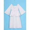 thumbnail image 5 of Ocealan Kids Girls Angel Paradise Outfits Pure White Long Sleeve Peplum Maxi Dress with Wings Set White-A 12, 5 of 7