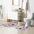 thumbnail image 6 of Yayeee Bath Rug for Bathroom Floor Non Slip Rectangle Fluffy Soft Absorbent Mat, 16"x24", Light Purple Halloween Black Cat, 6 of 7