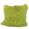 thumbnail image 2 of 24" Lime Green Genuine Tibetan Lamb Fur Pillow with Microsuede Backing, 2 of 2