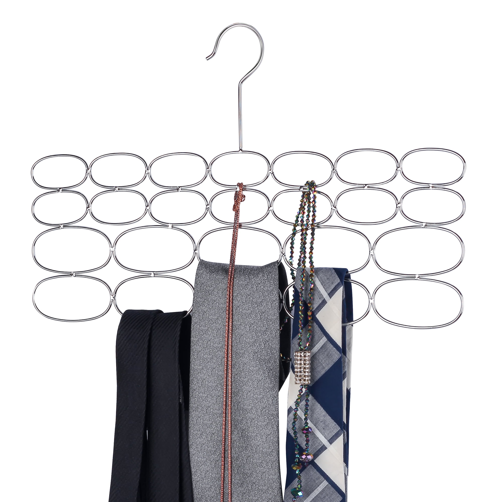 Belt hanger organizer holder rack – 24 loop Durable Steel Scarf Tie Set of 2