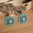thumbnail image 3 of Zhuge Boho Turquoise Dangle Drop Earrings for Women, Ethnic Bohemian Vintage Hippie Jewelry Gift(Blue), 3 of 4