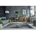 thumbnail image 2 of Ladole Rugs Durable Abstract Toronto Collection Casa Loma Turkish Micro Polyester Area Rug Carpet in Grey-Cream, 3x10 (2'7" x 9'10", 80cm x 300cm), 2 of 4