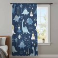 thumbnail image 4 of Navy Blue Dinosaur Sheer Curtains 45 Inches Long, Stars Palm Trees Mountain Modern Art Light Filering Curtains, Breathable Simi Curtain Privacy Drapes for Kitchen Bathroom Small Window Treatment, 4 of 9