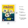 thumbnail image 2 of Paris France - Eiffel Tower - Fly TCA (Trans-Canada Air Lines) - Vintage Airline Travel Poster by H. P. c.1940s - Fine Art Matte Paper Print (Unframed) 20x26in, 2 of 4