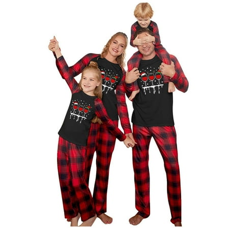 

Odeerbi Clearance Christmas Pajamas For Family Matching Outfits Sets Casual Printed Top With Bottom Outfits Home Wear