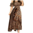 thumbnail image 2 of Women Dresses Strapless Sexy Printed Dresses Sleeveless Fashion Dresses Coffee Trendy Skirt Size XL, 2 of 9