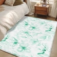 thumbnail image 4 of Rectangle Area Rugs 4 x 6 Ft, Green Flower Non-Slip Residential Carpet, Watercolor Floral Botanical Line Drawing Print Indoor Crawling Mats Runner Rugs for Living Room/Dining Room/Bedroom, 4 of 8