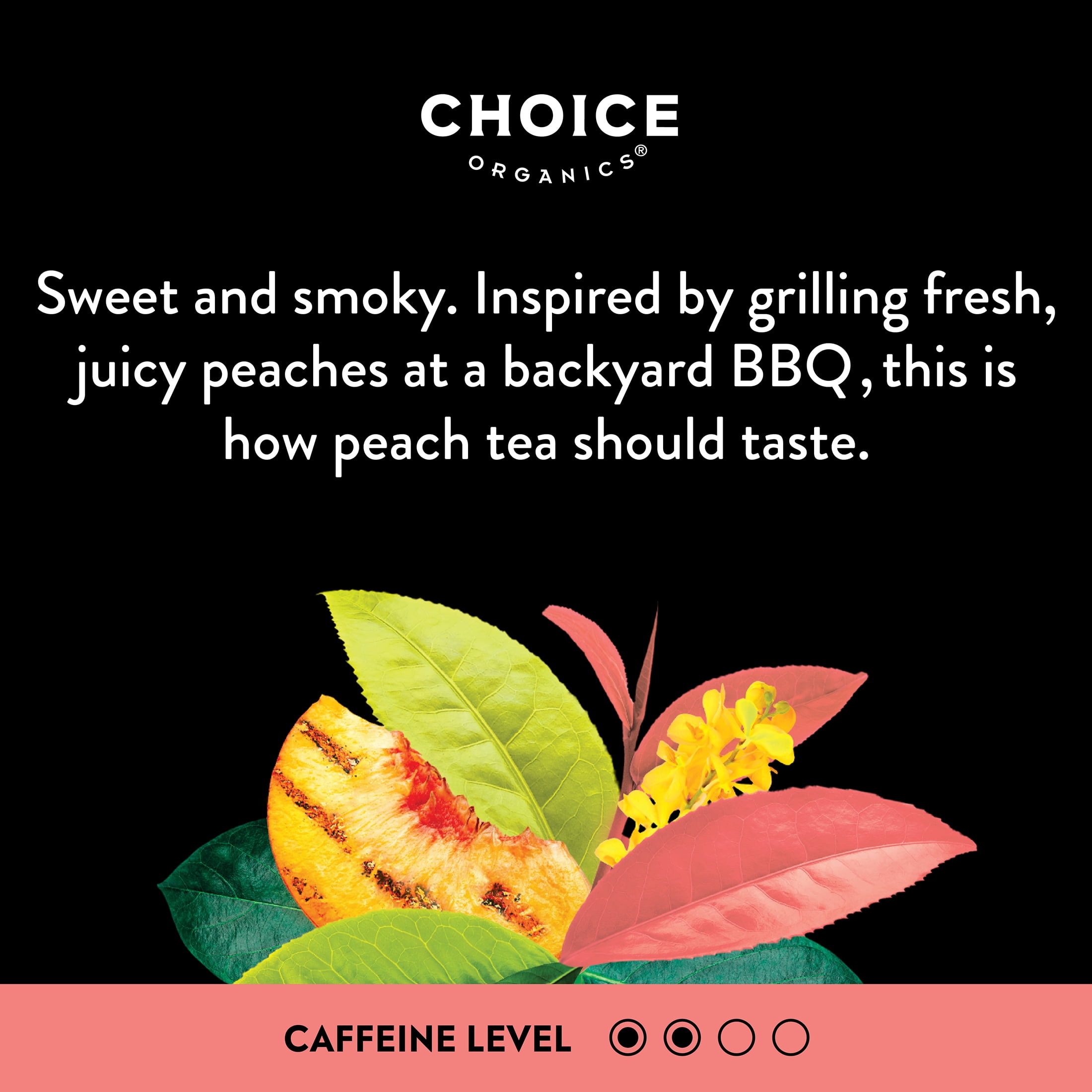 Choice Organics – Organic Picnic Peach Tea (6 Pack) – Rainforest Alliance – Contains Caffeine – 96 Organic Black Tea Bags