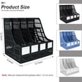 thumbnail image 5 of SAYEEC Black Plastic 4-Compartment Vertical Desk File Organizer, Magazine & Document Storage for Office Home, 5 of 8