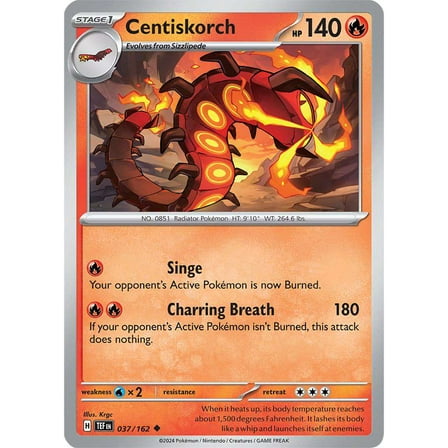 Pokemon Scarlet & Violet Temporal Forces Uncommon Centiskorch #37