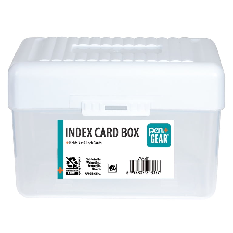 Pen+Gear Index Card Box, 3x5 Clear Desktop Organizer, 3-Pack photo 2