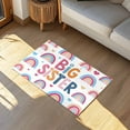 thumbnail image 3 of Big Sister Door Mat Cartoon Pink Blue Yellow Rainbow Love Heart Non Slip Absorbent Entrance Mat Washable Low Profile Indoor Doormat for Front Door Entryway Entry 18"x30", 3 of 9