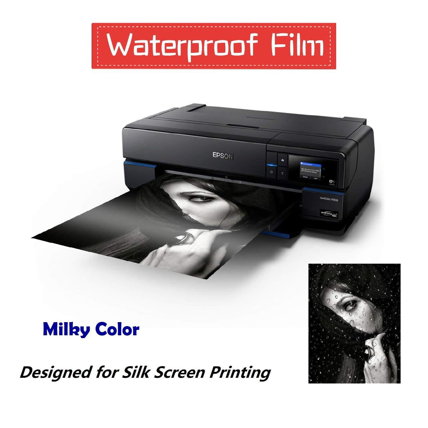 Waterproof Inkjet Milky Transparency Film for Screen 8.5" x 11" 50 Sheets 