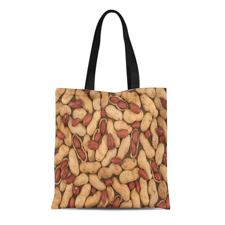 KDAGR Canvas Tote Bag Brown Peanut Seed Placed on Groundnut Oil Agricultural Appetizer Durable Reusable Shopping Shoulder Grocery