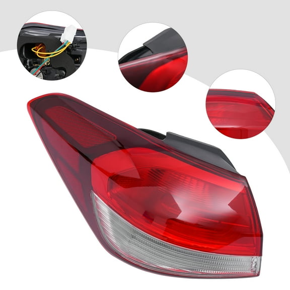 Left Side Outer Tail Light Halogen Taillamp Tail Light Assembly Red 12V For 2017 2018 Kia Forte Sedan