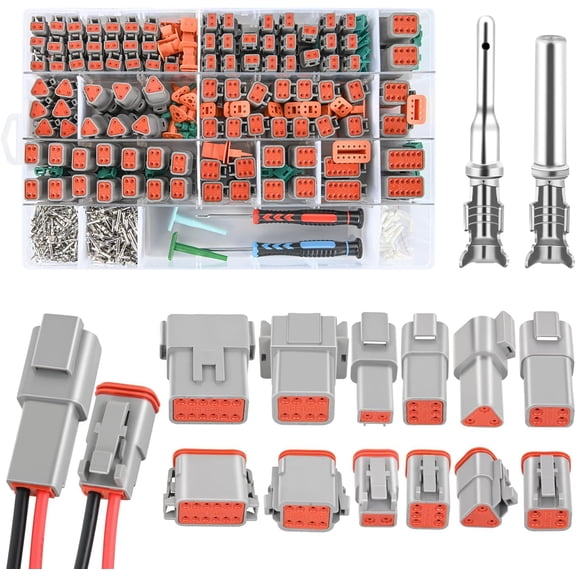 Nilight 2 3 4 6 8 12 PIN DT Connector Kit 50 Sets Size 16 Stamped Formed Contacts for 14-18 AWG Wires DT Series w/Removal Tool for Car Truck Motorcycle Off-Road Vehicles Boat