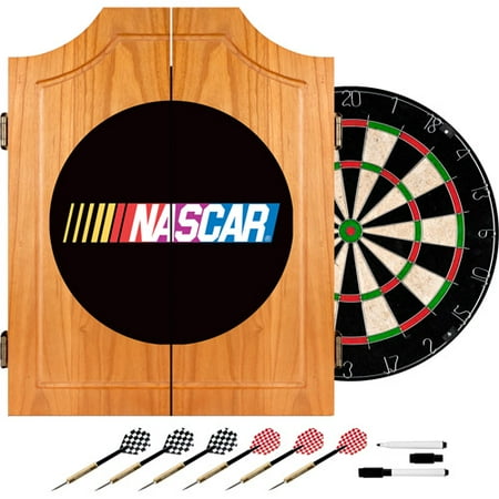 NASCAR Beveled Wood Dart Cabinet Set