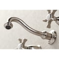 thumbnail image 4 of Kingston Brass KS3128NX Hamilton Double-Handle 3-Hole Wall Mount Bathroom Faucet in Brushed Nickel, 4 of 8