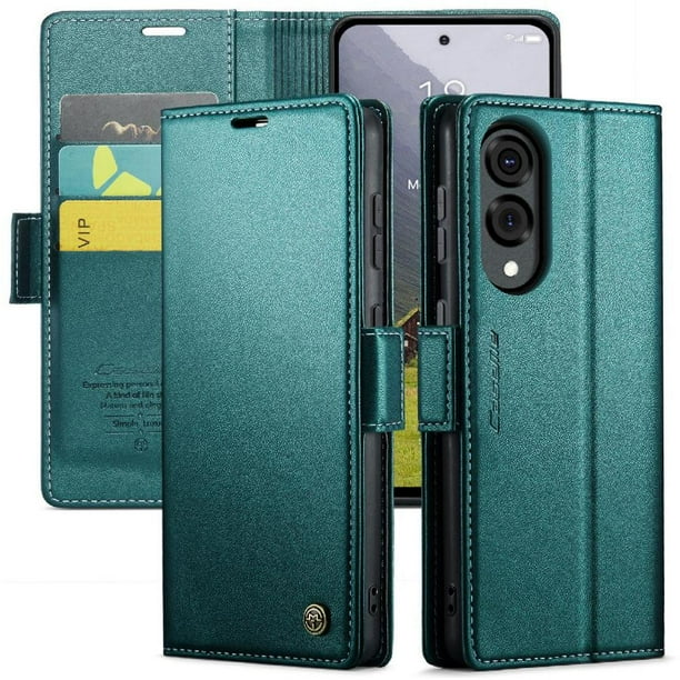 Funda tipo cartera Samsung Galaxy S25 Edge con cierre magnético, RFID, tarjetero, soporte, carga inalámbrica