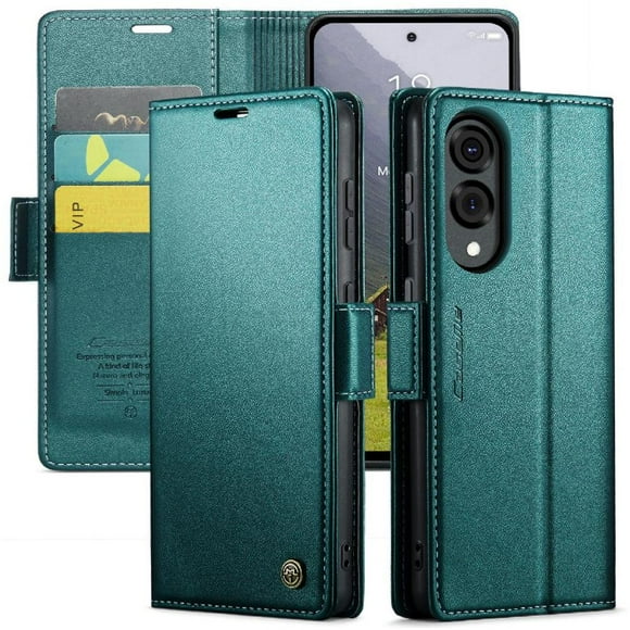 Funda tipo cartera Samsung Galaxy S25 Edge con cierre magnético, RFID, tarjetero, soporte, carga inalámbrica