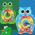 thumbnail image 3 of AURORA TRADE Wooden Clock Vibrant Color Clock Learning Educational Cartoon Animal Shape Digit Clock Puzzle Toy for Children, 3 of 8