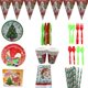 thumbnail image 3 of Juego de vajilla desechable navideño YONGSHENG con tema de Papá Noel y muñeco de nieve, 3 of 5