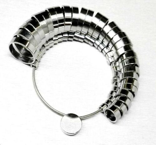 Metal Finger Gauge Set Ring Sizer Wide Band Graduated 1-15 Measuring Finger Size
