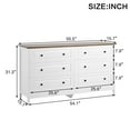 thumbnail image 7 of 6 Drawer Dresser with Wide Drawer and Metal Handles,Wood Dressers & Chests of Drawers for Bedroom,Living Room,White, 7 of 7