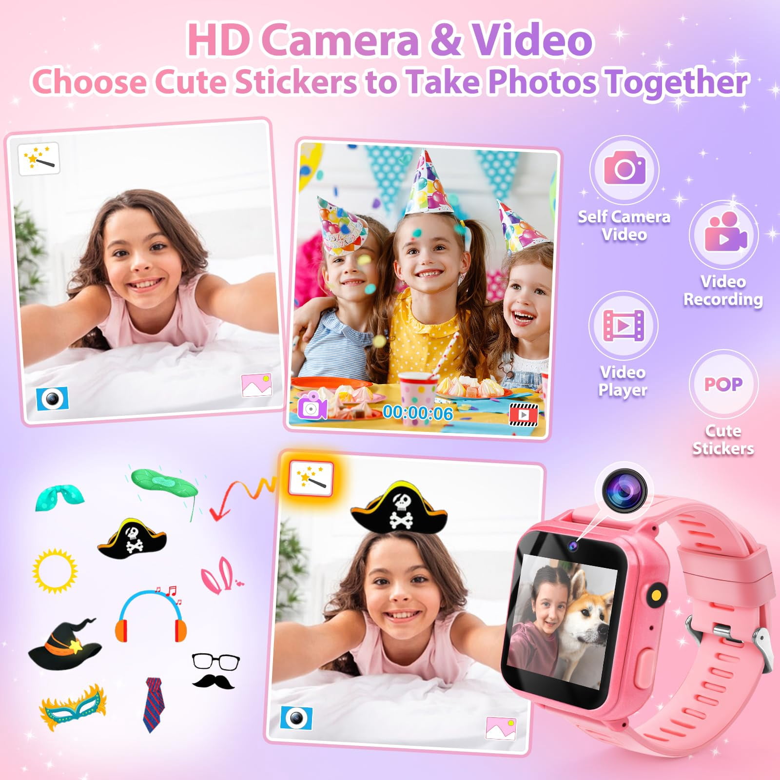 Kids Smart Watch Age 3-12, Smart Watch for Kids with HD Camera 26 Games Video, Alarm Music Smartwatch Toys Learning Watch Birthday Gift for 7 8 9 10 Year Old