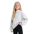 thumbnail image 4 of Shinyii Girls Neck Lined Sweatshirt Oversized Pullover Top, White, Sizes 3-16, 4 of 4