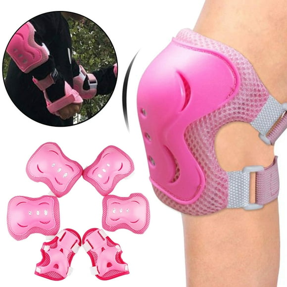 Riforla Protective Gear Sets for Youth/Kids Adjustable Knee Pads and Elbow Pads Wrist Guards for Girls Boys Teens Cycling Skating Roller Skateboard Bike Scooter Outdoor Sports Pink