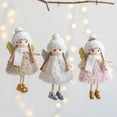 thumbnail image 4 of Muñeco de Ángel de Navidad para decoración del hogar, bonito adorno de árbol de Navidad, color blanco y rosa, regalo de Año Nuevo, 2024, 4 of 5