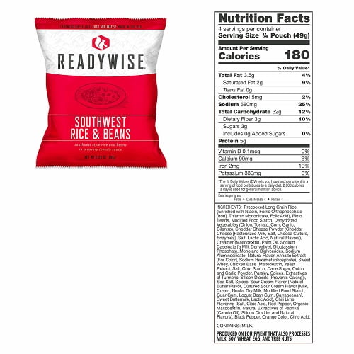 ReadyWise Southwest Rice & Beans Freeze-Dried Food EXP 2045