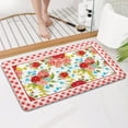 thumbnail image 3 of Flower Design Bathroom Rug, Non Slip Pioneer Flower Woman Bath Mat Water Absorbent Soft Microfiber Shaggy Mat Machine Washable, Thick Plush Rugs for Shower 17x30 Inch, 3 of 4
