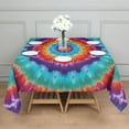 thumbnail image 3 of Colorful Tie Dye Mandala Pattern Square Tablecloth,Waterproof Square Table Cover,Wipeable Spillproof Washable Table Cover for Home Kitchen Party Decor 42"X42"(107x107cm), 3 of 6