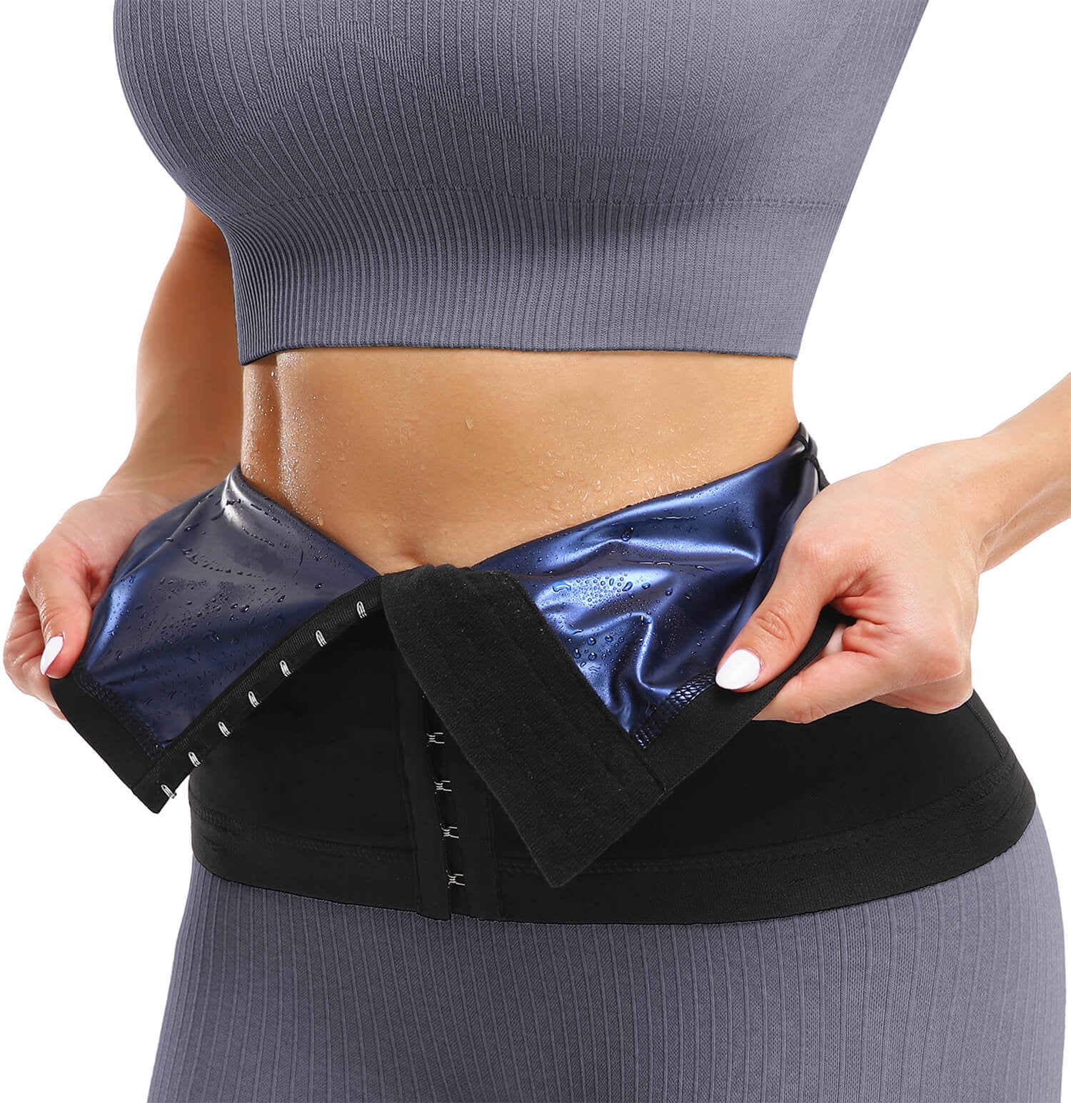 2 Pieces Waist Trimmer for Women Sweat Wrap Sweat Waist Trainer Sweat Tummy Workout Belt Stomach Wraps for Bodybuilding 