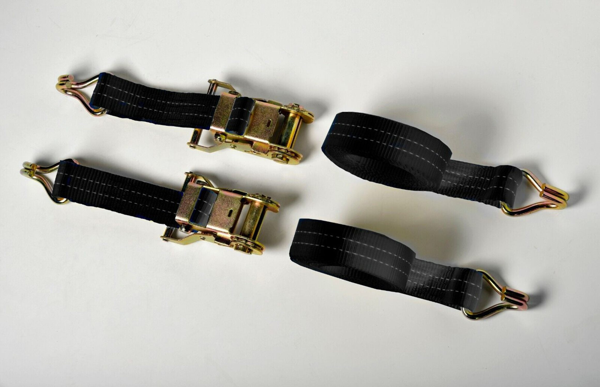 8x 1.5"x15' 4000lb Ratchet Strap J Hook Heavy Duty Tie Down Cargo ATV UTV 1.5x15