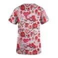 thumbnail image 5 of Valentine's Day Savings Clearance 2024! TAGOLD Women Scrub Tops, Print Scrub Tops, Women Valentine Day Short Sleeve V-neck Tops Printed Pockets Blouse Nursing, 5 of 5