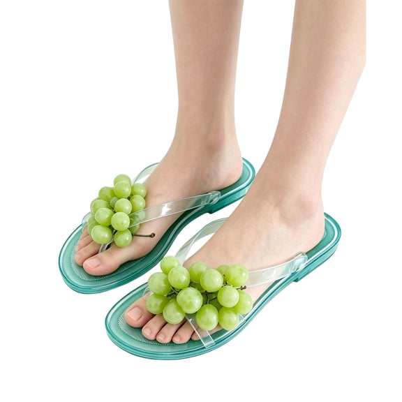 Willtoo Plastic Grape Jelly Sandals House Slippers Outdoor Flats Cute Shoes Y2k Aesthetic Slides Women Summer Beach Vacation