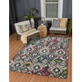 thumbnail image 2 of Linon Outdoor Washable Area Rug Collection, Ivory and Charcoal, 5' x 7', 2 of 8