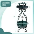 thumbnail image 3 of Pefilos 31" Outdoor Pedestal Garden Bird Bath with Solar Light, Bird Feeder and Flower Planter, Standing Lotus Leaf Bowl Birdbath, Green, 3 of 8