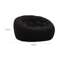 thumbnail image 5 of Benjara Reno Ola 48" Accent Chair- Tufted Cushions- Round Black Teddy Fabric, 5 of 5
